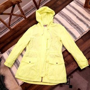 Gap Spring Parka, Neon Lemon Yellow, Small, Hooded, Gently Used